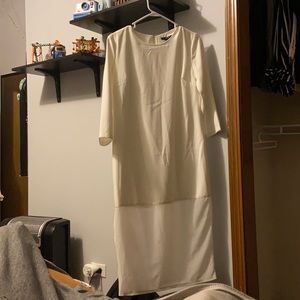 White midi dress